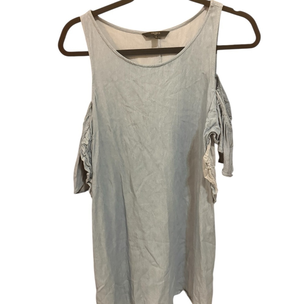 Tresics Denim Off-Shoulder Midi Dress